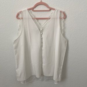 White Laced Sleeveless Top by ASOS CURVE. Size US (16) EU 48 UK (20)